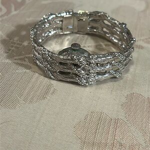 Vintage WEST Silver Tone Clamp Watch Needs Repair